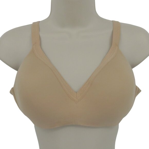 Warners 36C Bra 2055 Invisible Bliss Wireless T Shirt Solid Beige Lined Women - Picture 1 of 15